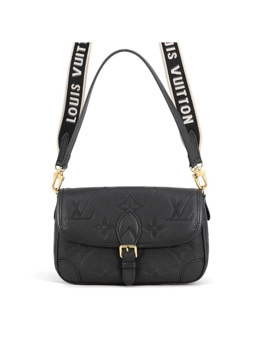 Louis Vuitton Shoulder Bag Monogram Empreinte Diane 2-Way Black